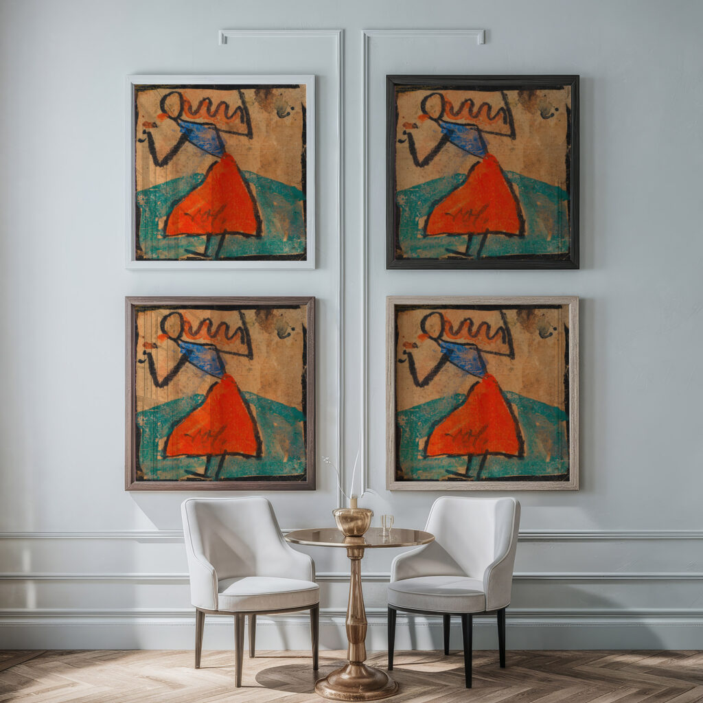 Madchen mit rotem Rock 1918 Egon Schiele framed posters mockup