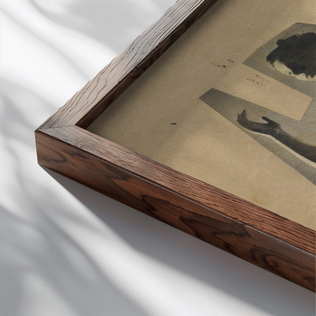 Madchen und Tod around 1941 Karl Wiener close up dark wood mockup