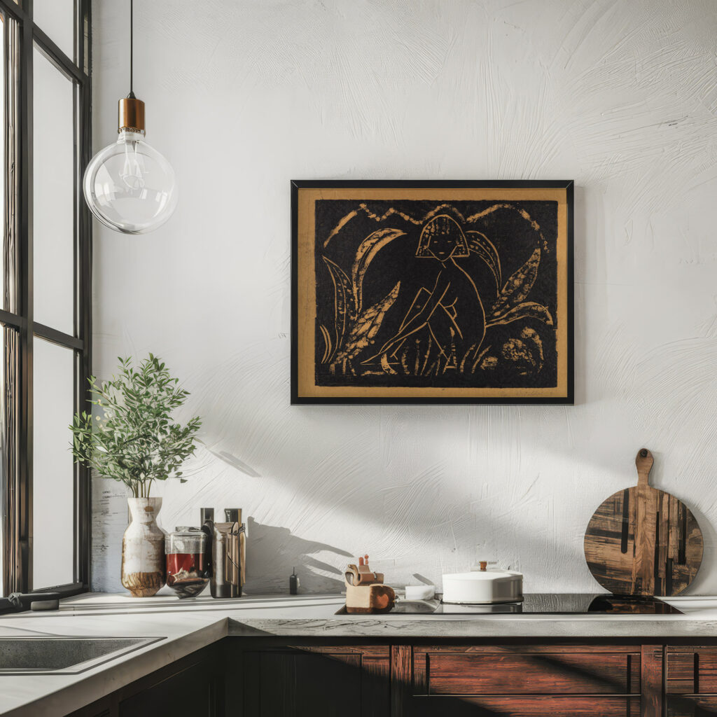 Madchen zwischen Blattpflanze 1912 Otto Mueller 6 mockup
