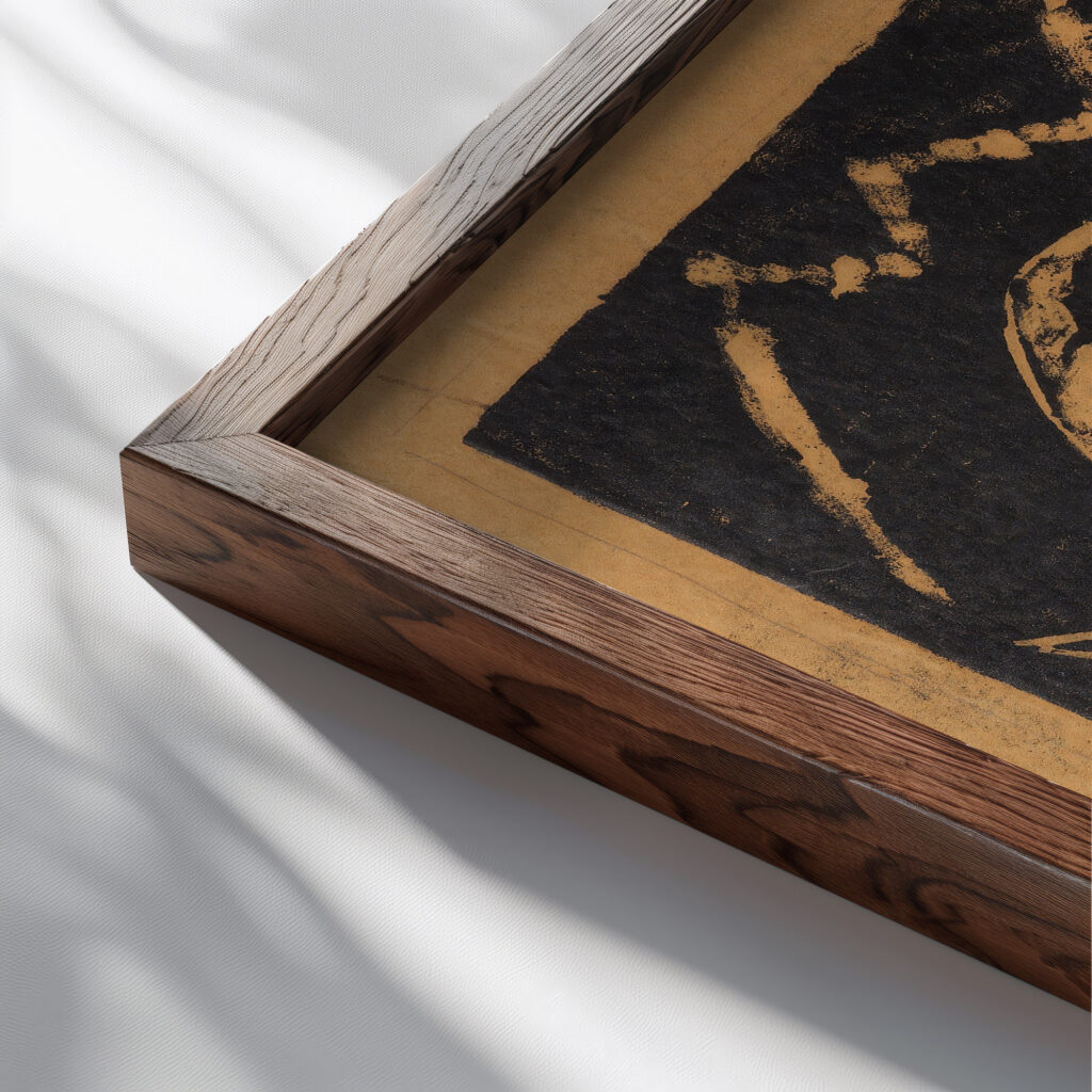 Madchen zwischen Blattpflanze 1912 Otto Mueller close up dark wood mockup