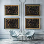 Madchen zwischen Blattpflanze 1912 Otto Mueller framed posters mockup