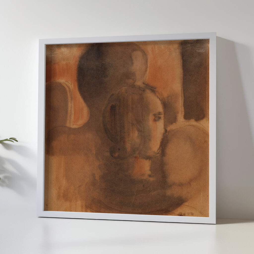 Madchenkopf vor dunkler Figurensilhouette 1936 Oskar Schlemmer 5 mockup