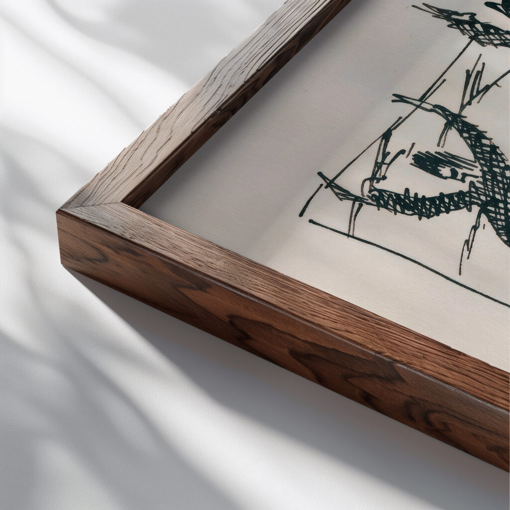 Madness around 1922 Karl Wiener close up dark wood mockup