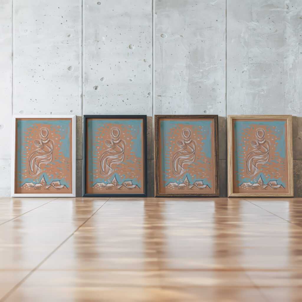 Madona 1935–1938 Mikulas Galanda framed posters mockup