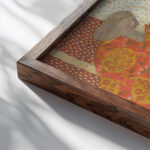 Madonna E Quattro Evangelisti 1922 Vittorio Zecchin close up dark wood mockup