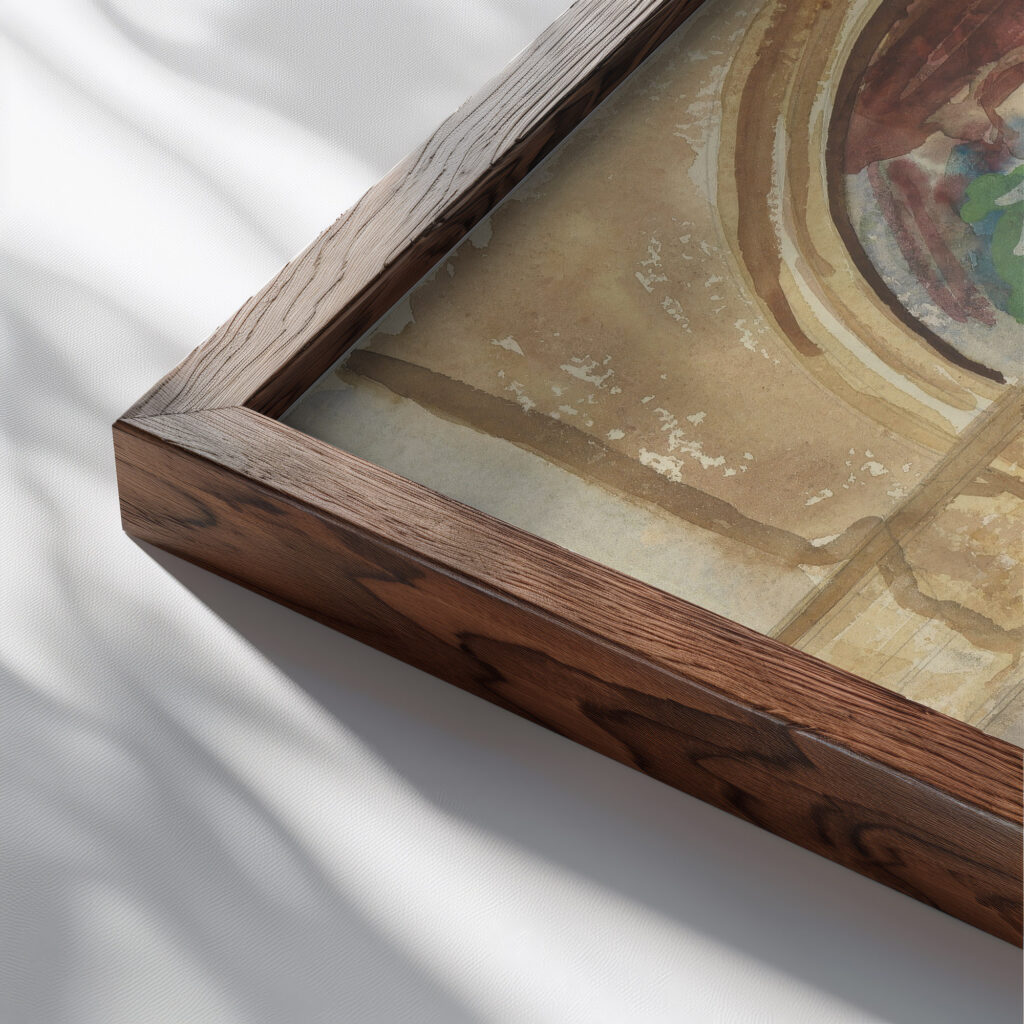 Madonna and Child and Saints between 1895 and 1915 John Singer Sargent close up dark wood mockup