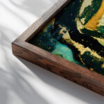 Madwoman Witch Head c.1914 Amadeo de Souza Cardoso close up dark wood mockup