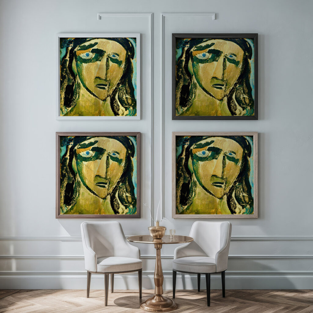 Madwoman Witch Head c.1914 Amadeo de Souza Cardoso framed posters mockup