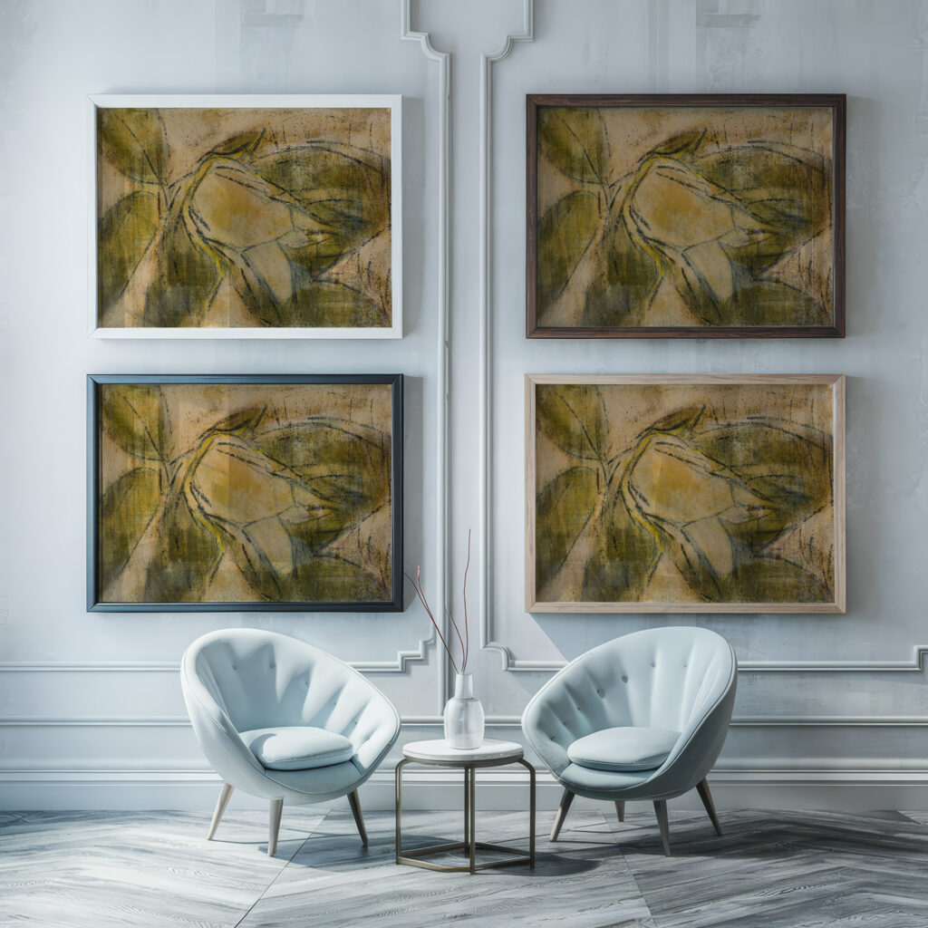 Magnolia Bud 1937 Christian Rohlfs framed posters mockup