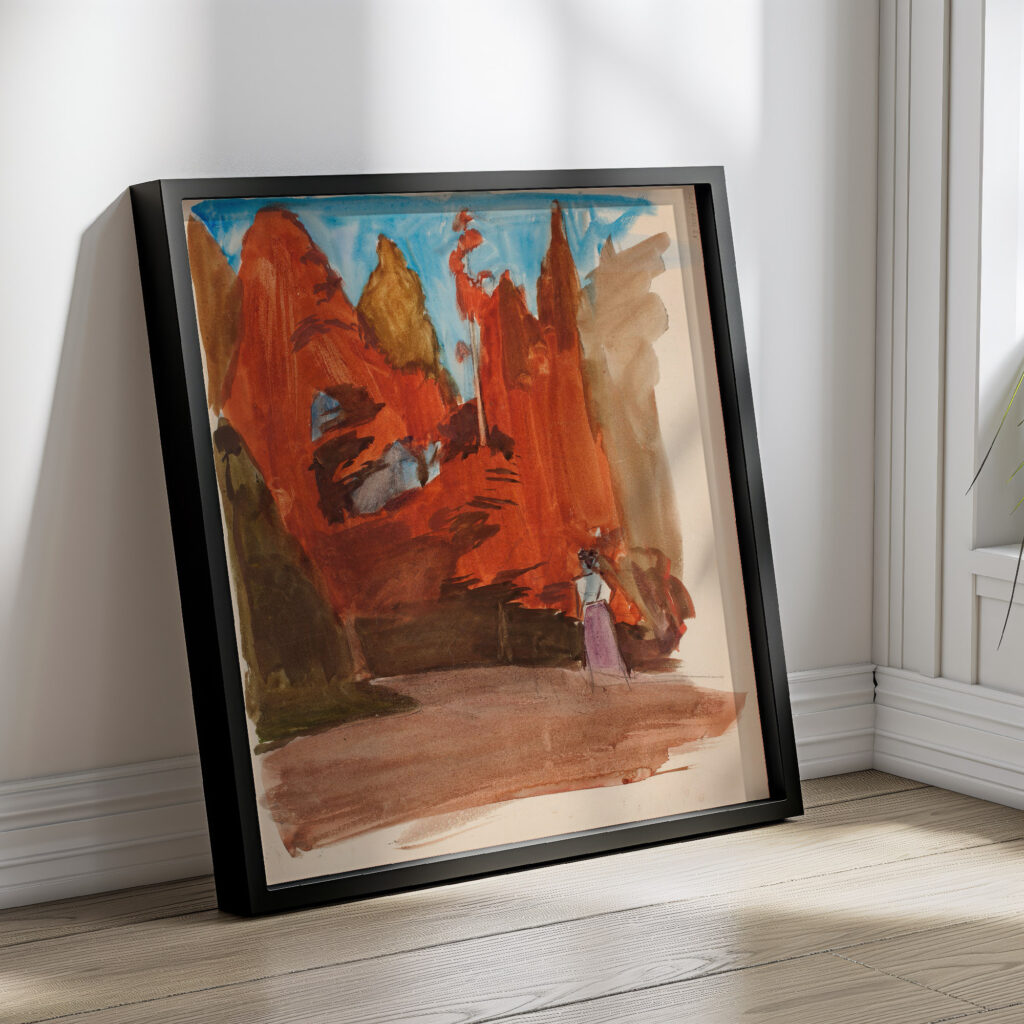 Maisema jossa nainen 1894 1895 Magnus Enckell 4 mockup