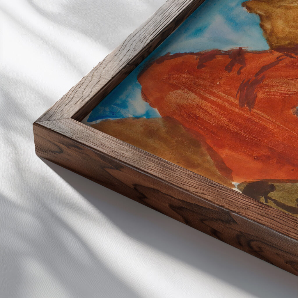 Maisema jossa nainen 1894 1895 Magnus Enckell close up dark wood mockup