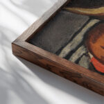 Majong und Chilly Hunde 1930 Max Beckmann close up dark wood mockup