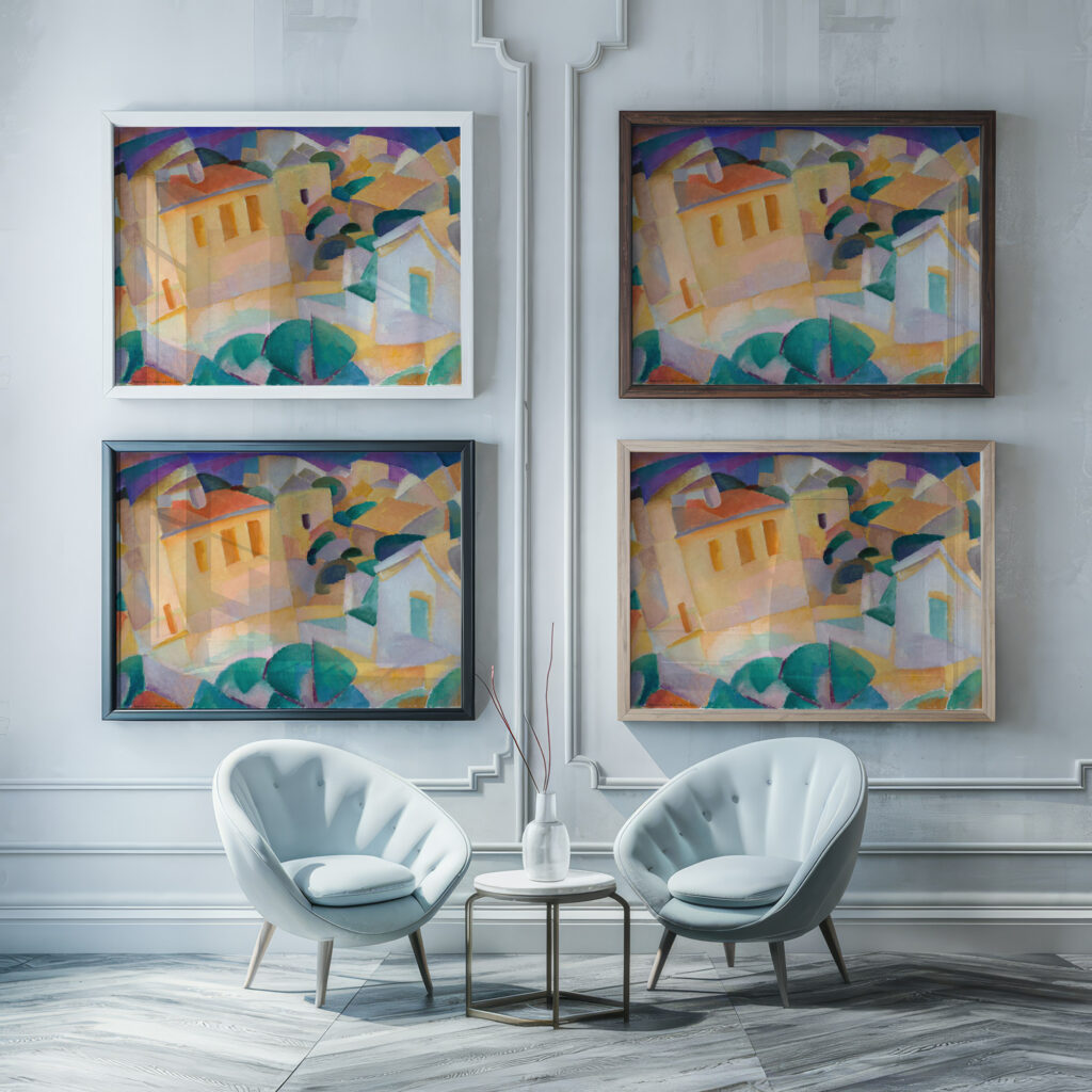 Mallorca Terreno 1914 Leo Gestel framed posters mockup