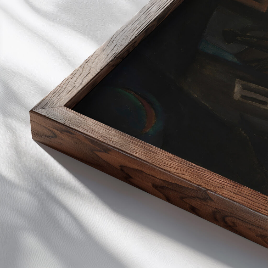 Malpertuus 1920 Frits van den Berghe close up dark wood mockup