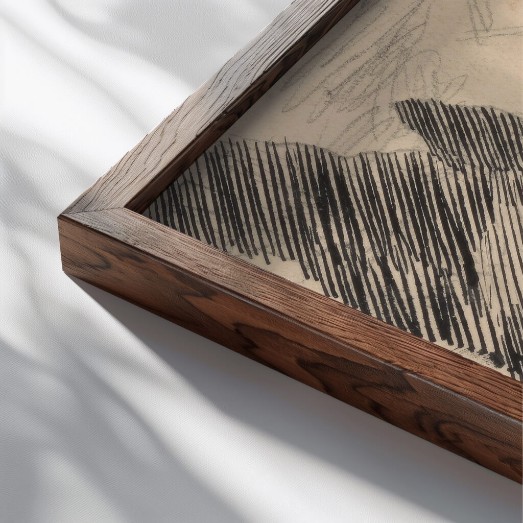 Man Reclining on a Rock 1925–1935 Arnold Peter Weisz Kubincan close up dark wood mockup