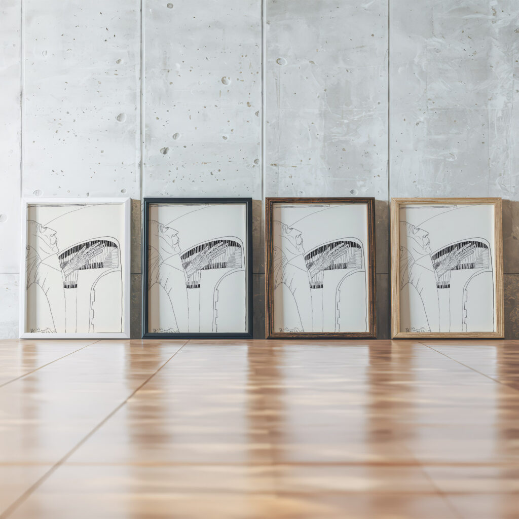 Man in profiel naar rechts met de linkerhand opgeheven 1944 01 22 Samuel Jessurun de Mesquita framed posters mockup