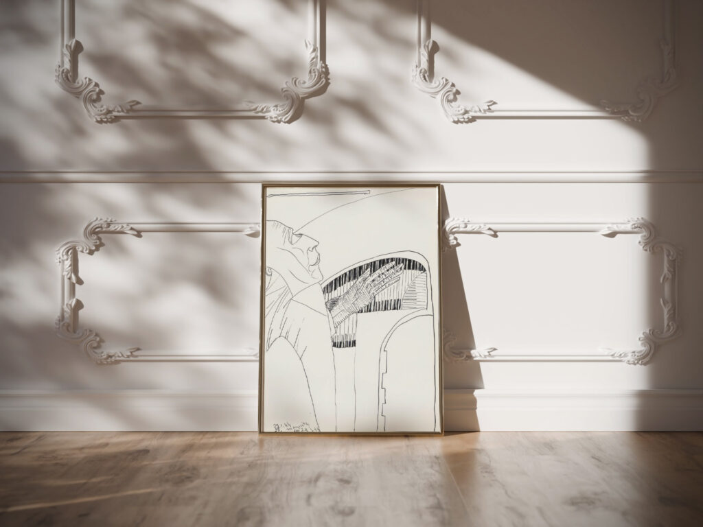 Man in profiel naar rechts met de linkerhand opgeheven 1944 01 22 Samuel Jessurun de Mesquita video mockup