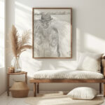 Man met een hoge hoed in een weiland 1943 12 16 Samuel Jessurun de Mesquita 5 mockup