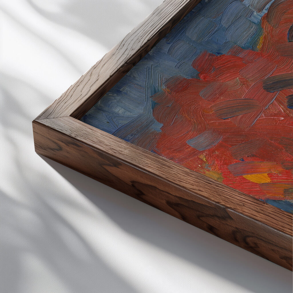 Man on the river bank 1930 1939 Arnold Peter Weisz Kubincan close up dark wood mockup