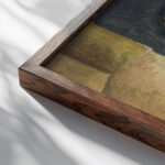 Man playing the guitar 1924 Eugeniusz Zak close up dark wood mockup