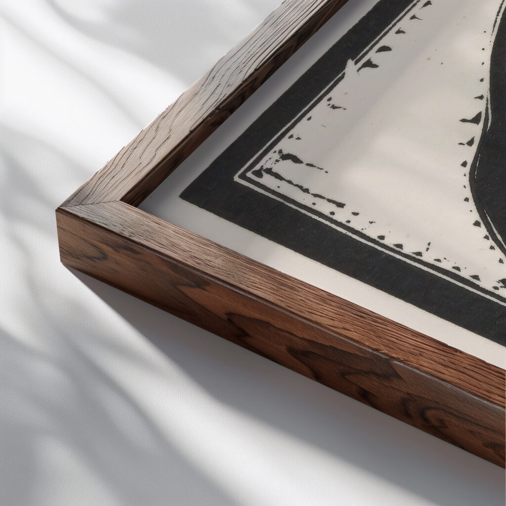 Man vrouw en kind 1888 Henri Jonas close up dark wood mockup