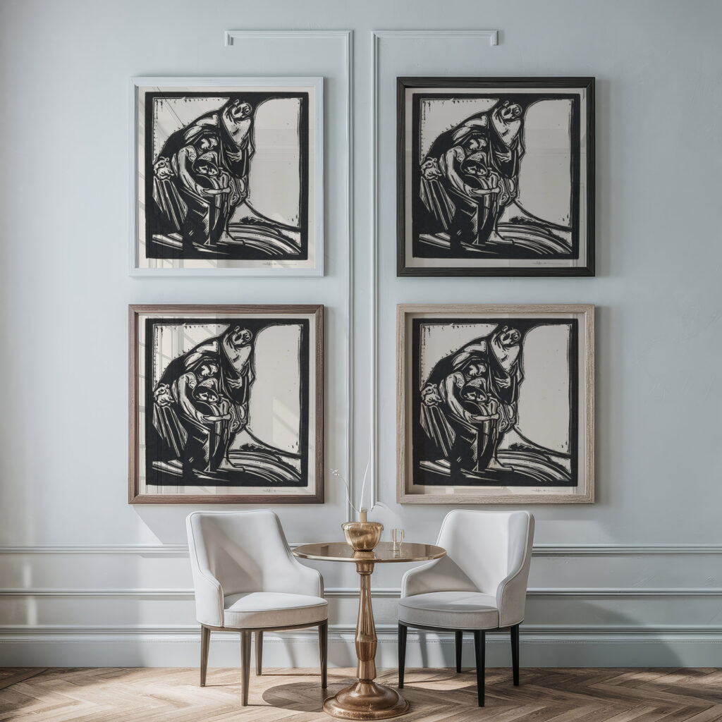 Man vrouw en kind 1888 Henri Jonas framed posters mockup