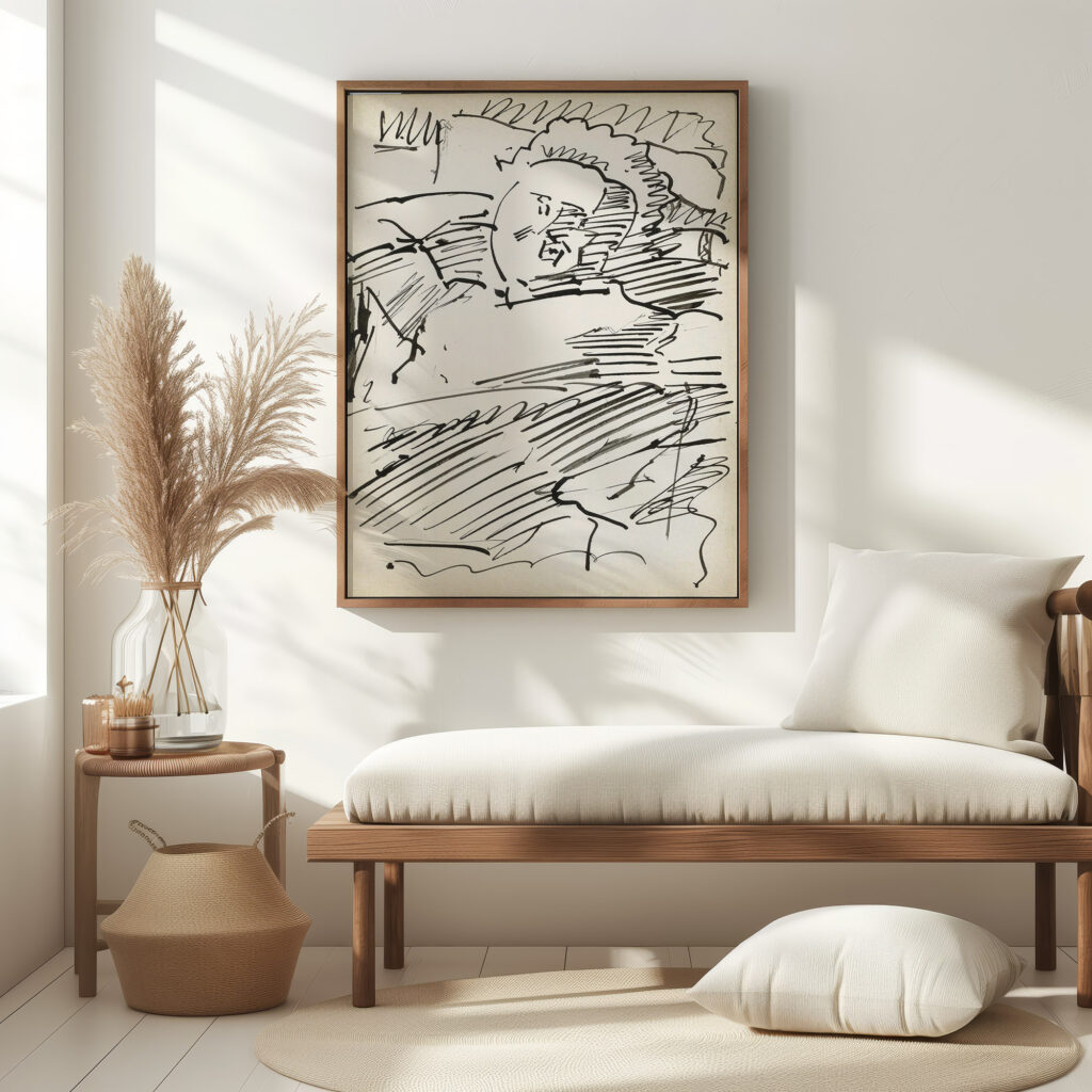 Man zittend met zijn hand achter het hoofd 1919 08 Reijer Stolk 5 mockup