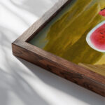 Mandril en agape 2013 Jose de Martin Simon close up dark wood mockup