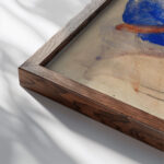 Mandrill 1913 Franz Marc close up dark wood mockup