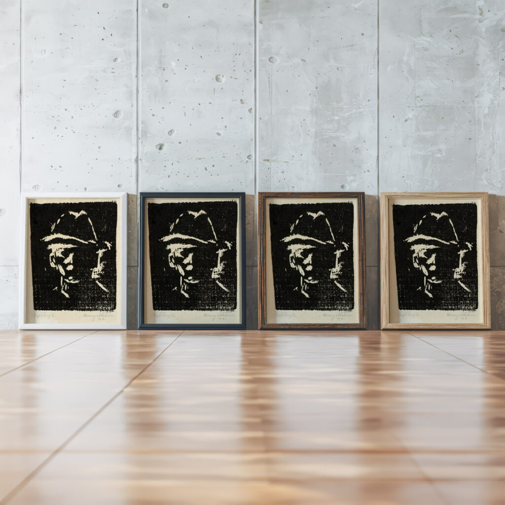 Mandsportraet med hat 1931 Henry Nielsen framed posters mockup