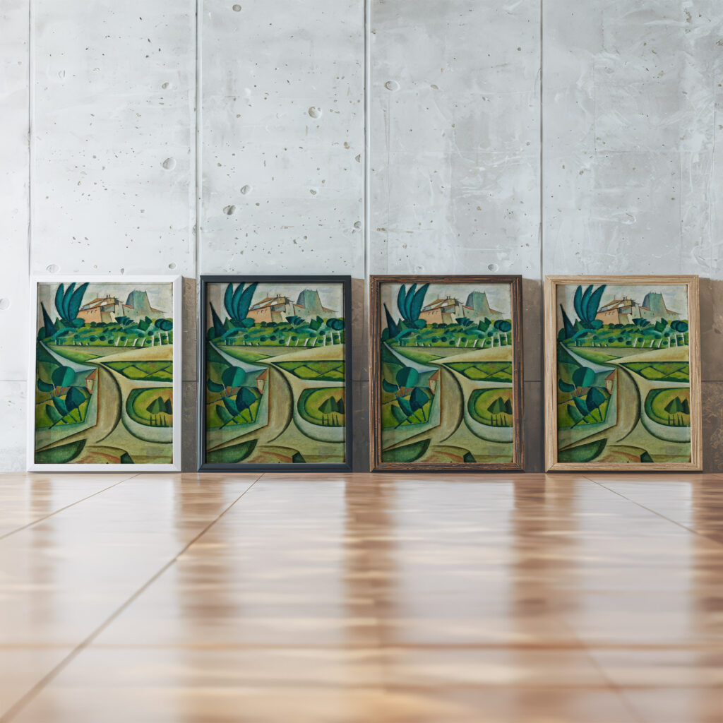 Manhufe Landscape c.1912 1913 Amadeo de Souza Cardoso framed posters mockup