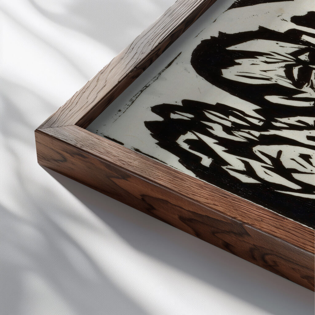 Mann in Landschaft Der Maler Hermann Scherer close up dark wood mockup