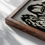 Mann in Landschaft Der Maler Hermann Scherer close up dark wood mockup