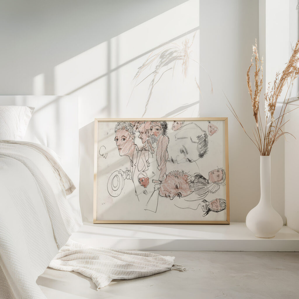 Mannen en vrouwenkoppen 1895 Carel Adolph Lion Cachet 4 mockup