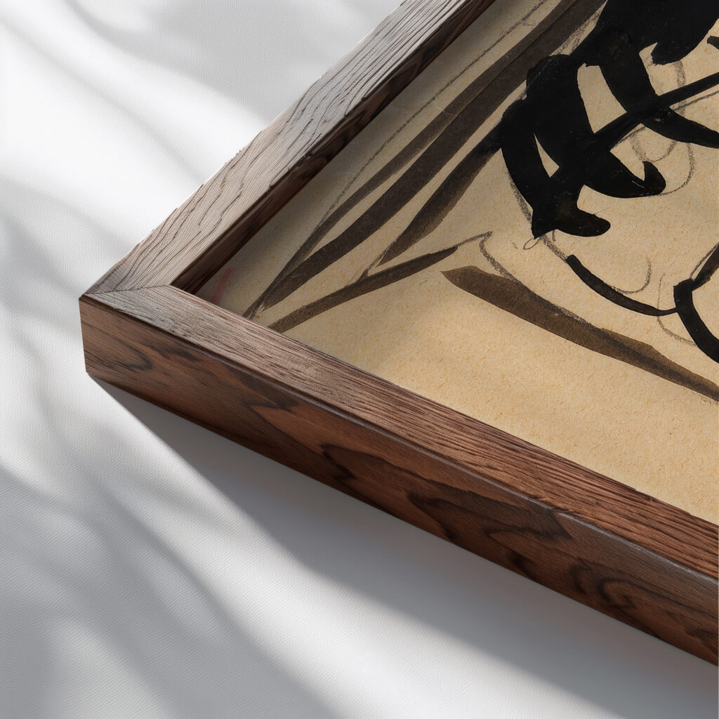 Mannerportrat 1910 Ernst Ludwig Kirchner close up dark wood mockup