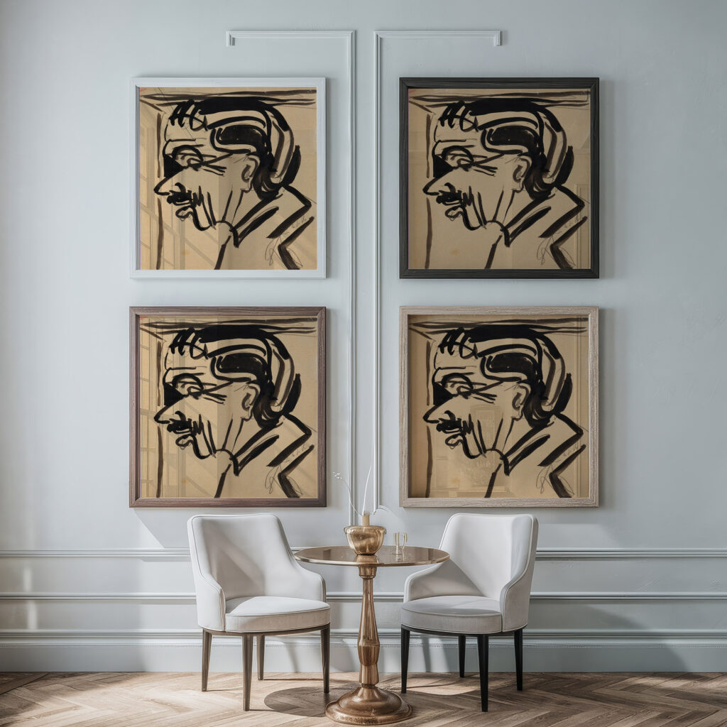 Mannerportrat 1910 Ernst Ludwig Kirchner framed posters mockup