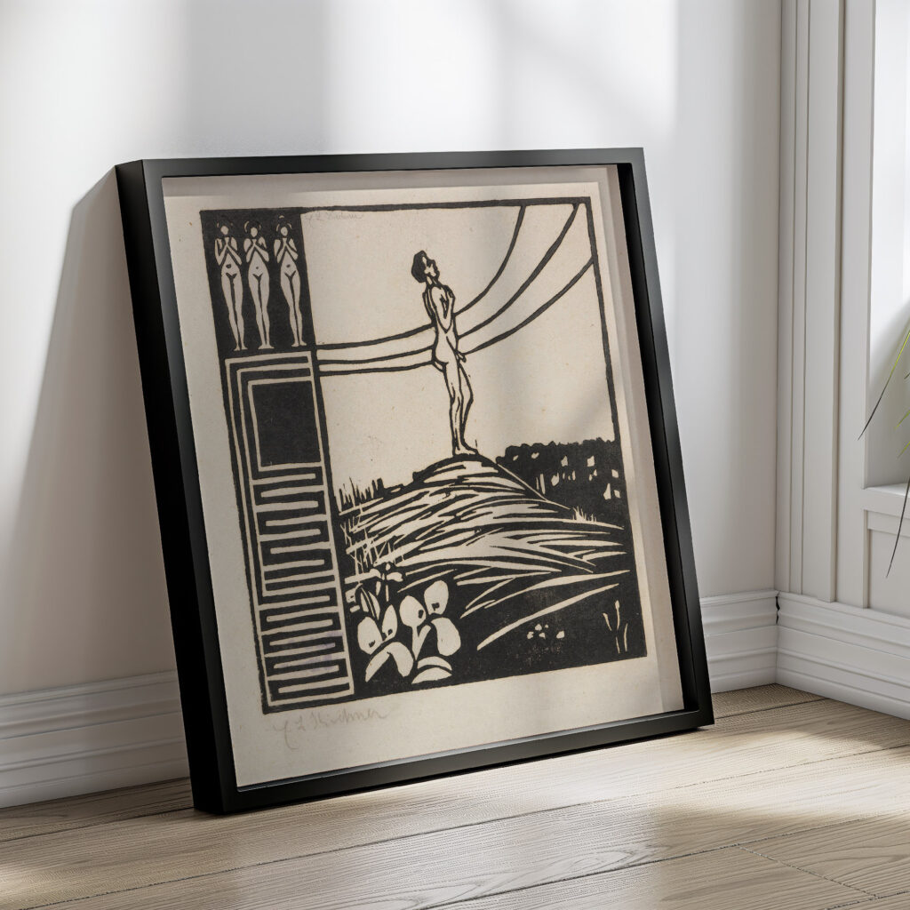 Mannliche Figur auf einem Berg Die Sehnsucht 1905 Ernst Ludwig Kirchner 4 mockup