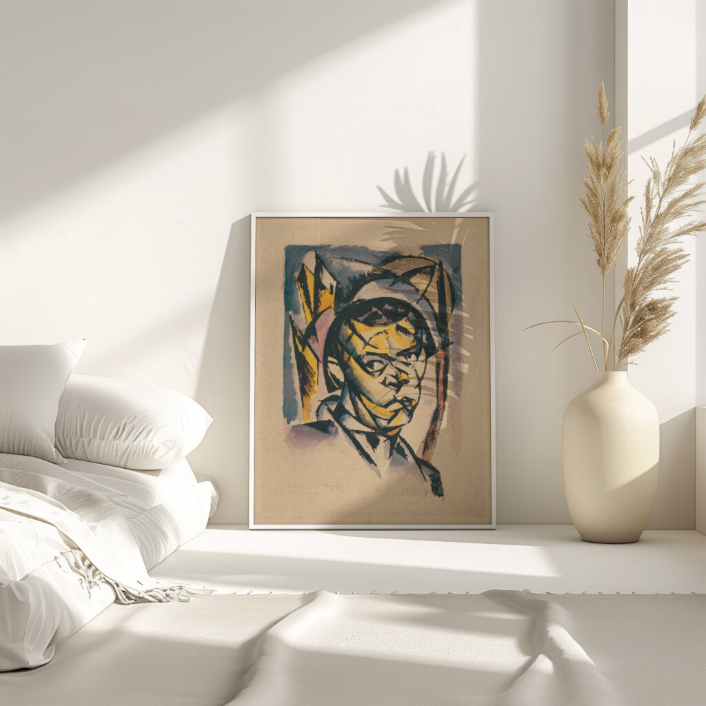 Mans head 1922 Gejza Schiller 4 mockup