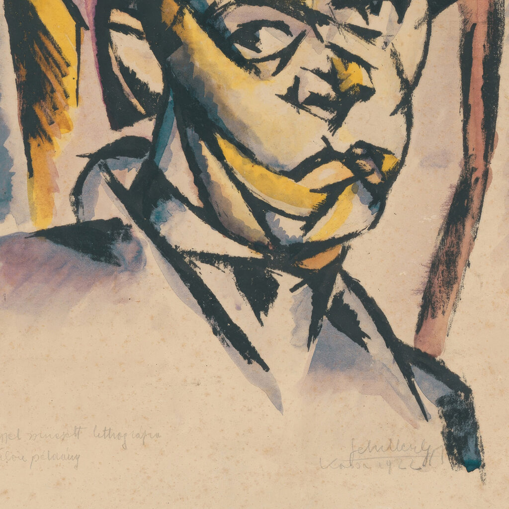 Mans head 1922 Gejza Schiller 8 mockup