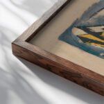 Mans head 1922 Gejza Schiller close up dark wood mockup