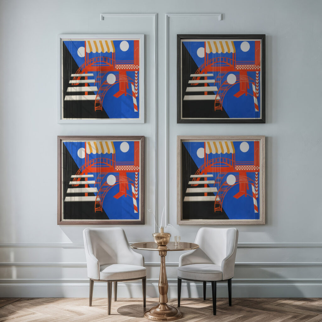 Maquettes de Theatre 11 1930 Alexandra Exter framed posters mockup