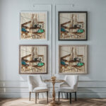 Maquettes de Theatre 16 1930 Alexandra Exter framed posters mockup