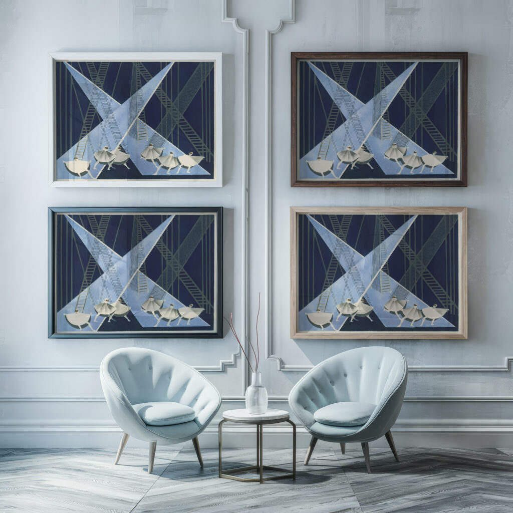 Maquettes de Theatre 8 1930 Alexandra Exter framed posters mockup