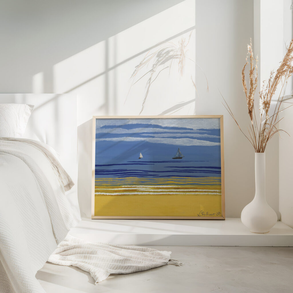 Marine avec bateaux a voiles 1925 Leon Spilliaert 4 mockup