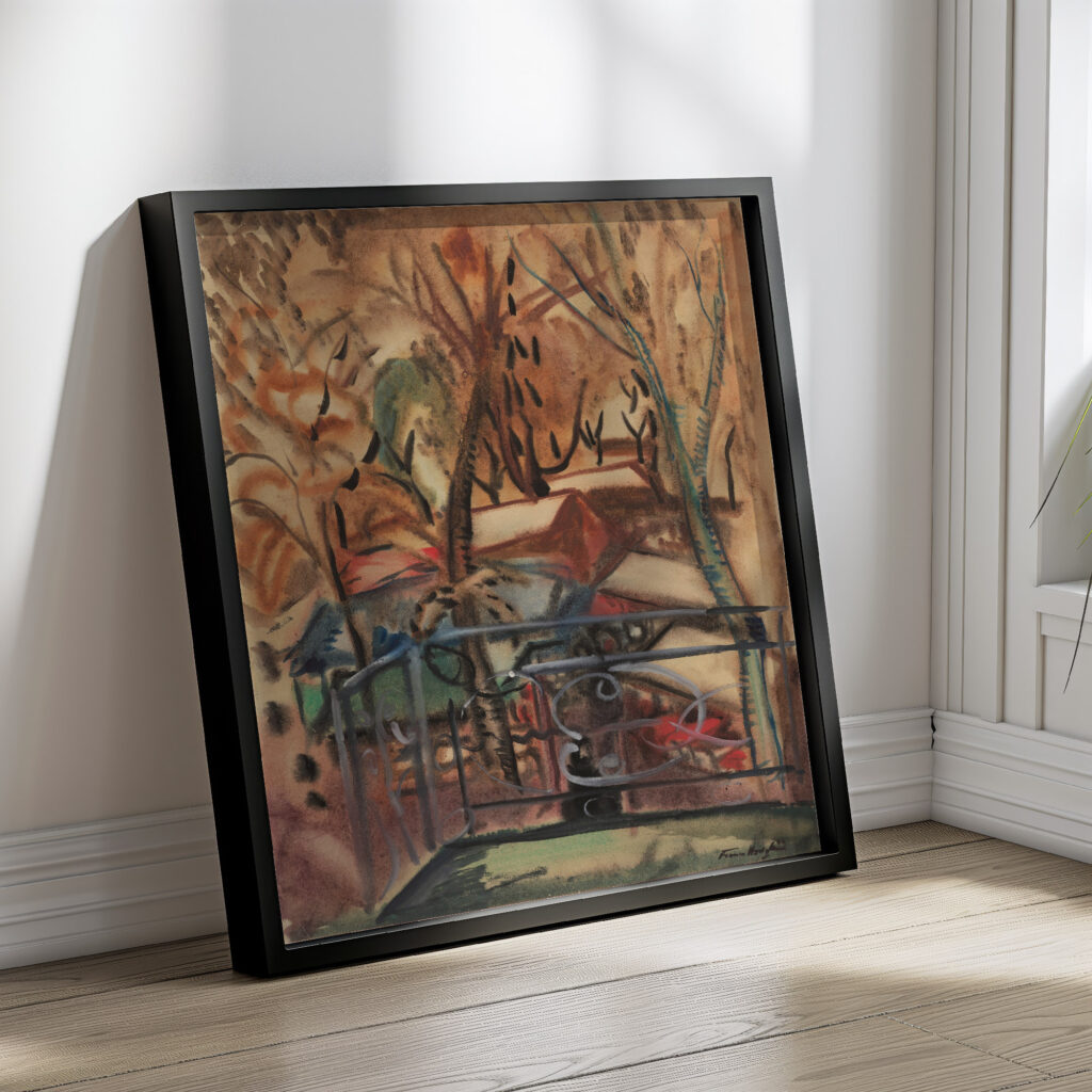 Market at Concarneau from a window of the Hotel des Voyageurs 1927 Frances Hodgkins 4 mockup