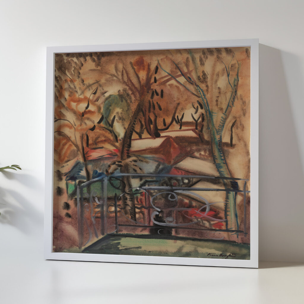 Market at Concarneau from a window of the Hotel des Voyageurs 1927 Frances Hodgkins 5 mockup