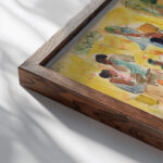Markttafereel in Nederlands Indie 1886 1947 Pierre Jean Apol close up dark wood mockup