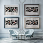 Marmeren inlegwerk met bladeren uit de Santa Croce te Florence 1890 Johanna van de Kamer framed posters mockup