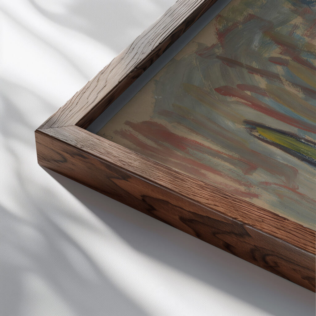 Martwa natura z butelkami i karafka 1936 Sasza Blonder close up dark wood mockup