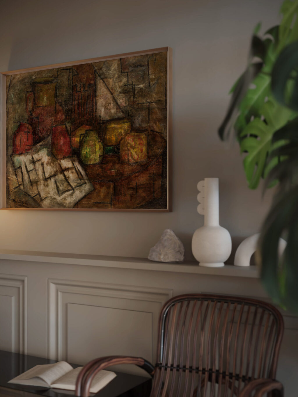 Martwa natura z dzbanem i owocami 1915 Tadeusz Makowski video mockup